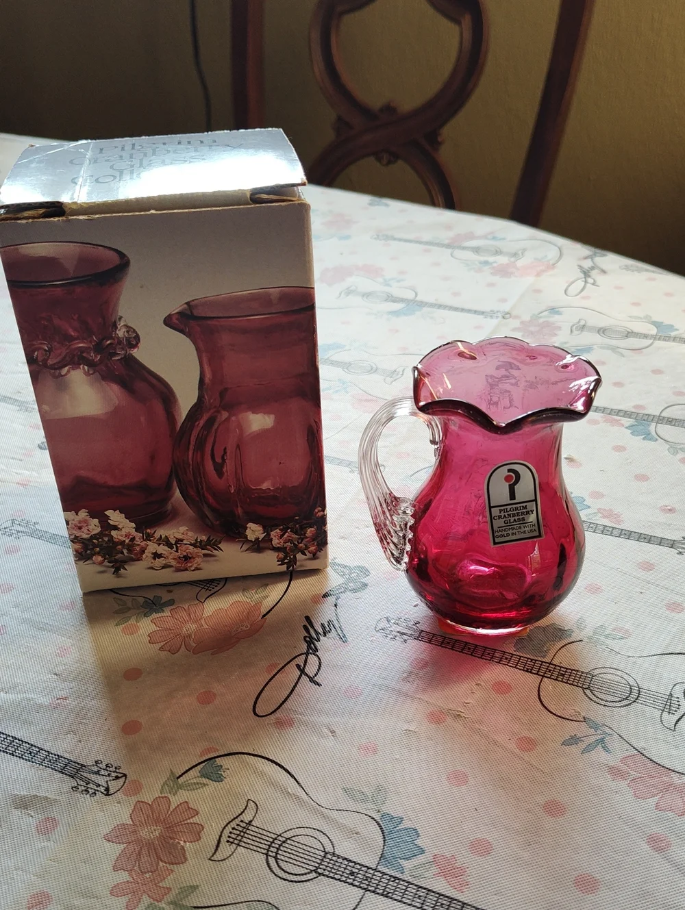 Pilgrim Cranberry Glass Pitcher - Pink Decorative Home Accent